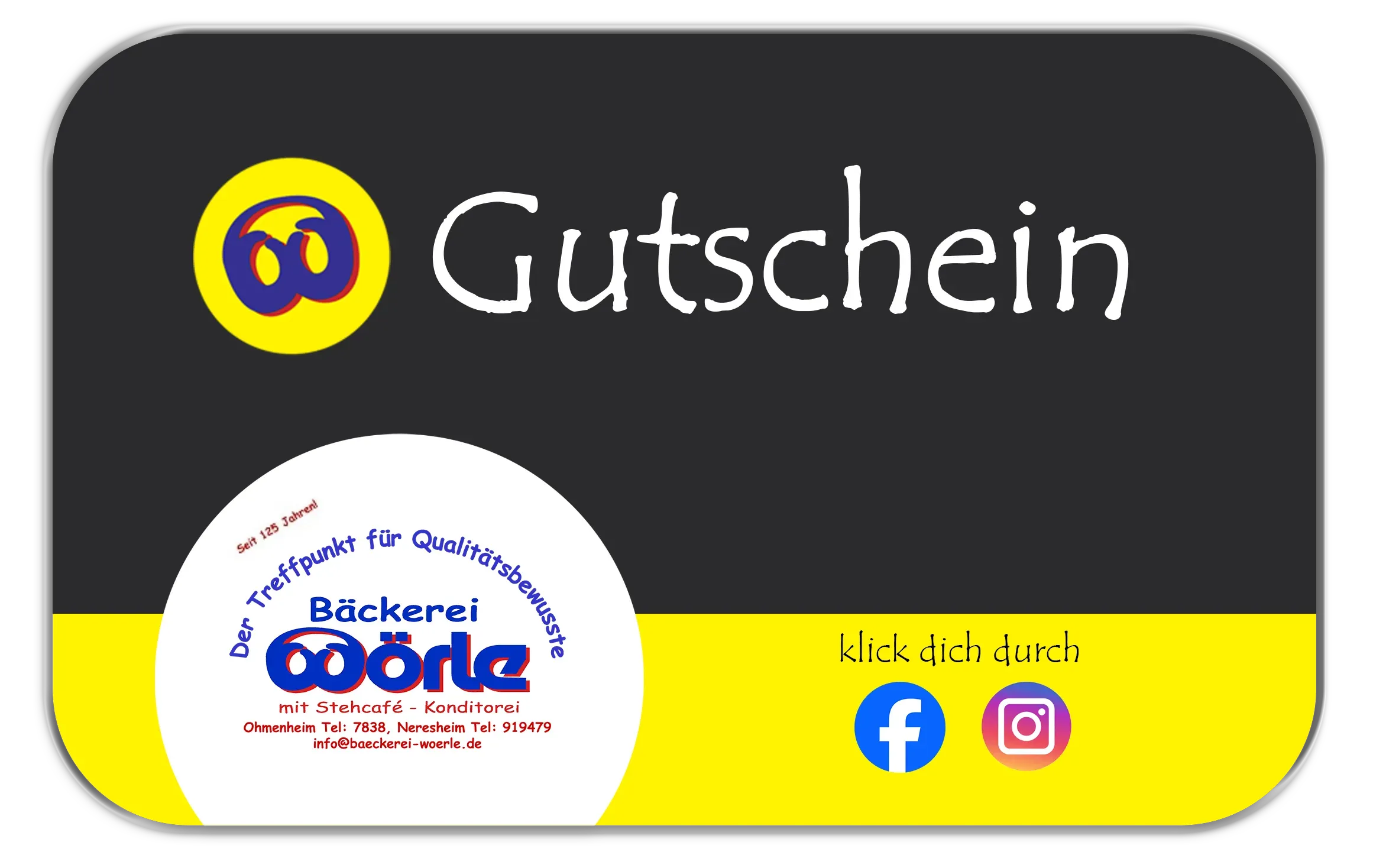Gutschein der Bäckerei Wörle